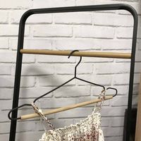 Set of 2 frosted wood hangers black - "Helsinski"