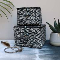 Set of 2 "Tresor" Storage Baskets Dark grey