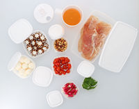 Set of 21 storage food boxes