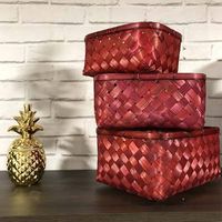 Set of 3 baskets "Hanoi" red