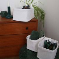 Set of 3 baskets "Noah" - White