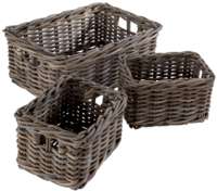 Set of 3 "Koubou" Rattan Storage Baskets