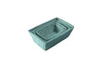 Set of 4 "Saga" Rattan Storage Basket - Turquoise