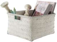 "Dalat" Large Bamboo Storage Basket - White
