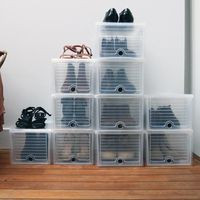 Transparent shoe storage box