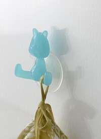 "Funny" Cat Suction Wall Hook - Turquoise