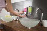 Stick On Single 360ml Soap/Shampoo Dispenser - White