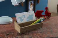 Vintage Wooden Storage Box with 2 Compartments