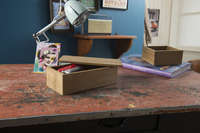 Vintage Large Wooden Storage Box with Lid