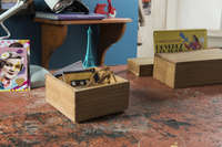 Vintage Square Wooden Storage Box 