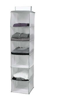 World of Storage Hanging Clothes Organiser with 6 Compartments